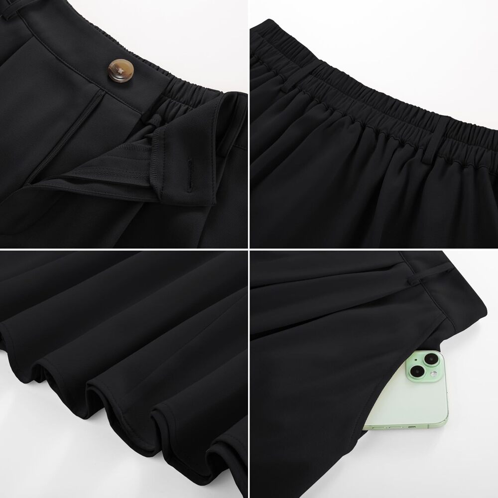 6838 Casual Midi Skirt A Line High Elastic Waisted Pleated Vintage Skirt - Picture 8 of 8